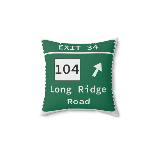 Merritt Parkway exit 34 decor pillow - merritt parkway and stamford connecticut gifts and merch by Finding Connecticut 