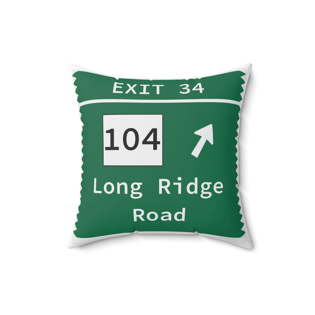 Merritt Parkway exit 34 decor pillow - merritt parkway and stamford connecticut gifts and merch by Finding Connecticut 