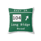 Merritt Parkway exit 34 decor pillow - merritt parkway and stamford connecticut gifts and merch by Finding Connecticut 