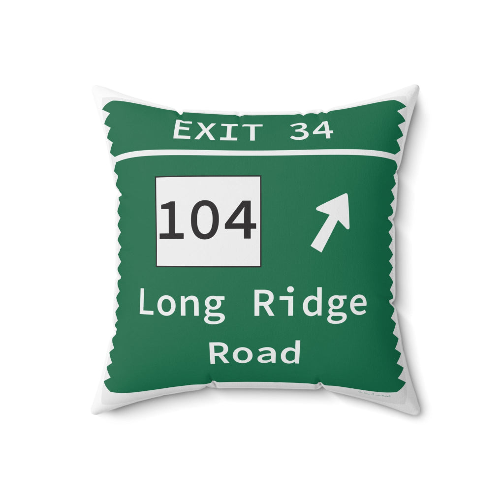 Merritt Parkway exit 34 decor pillow - merritt parkway and stamford connecticut gifts and merch by Finding Connecticut 