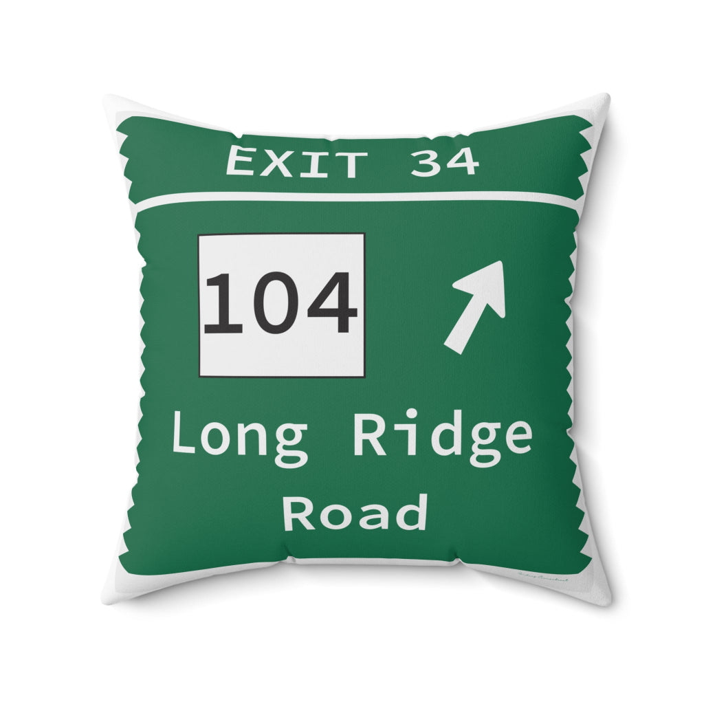 Merritt Parkway exit 34 decor pillow - merritt parkway and stamford connecticut gifts and merch by Finding Connecticut 