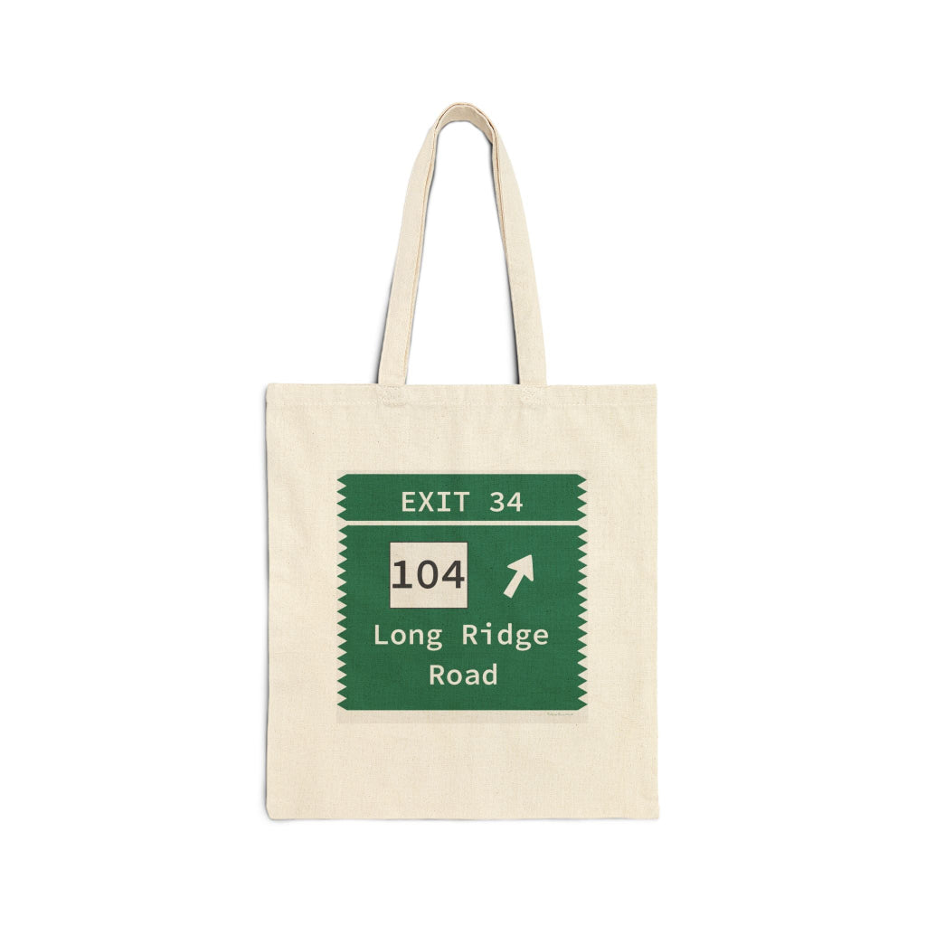 Merritt Parkway exit 34 tote bag - merritt parkway and stamford connecticut gifts and merch by Finding Connecticut 