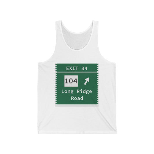 Merritt Parkway exit 34 unisex tank top shirt - stamford Connecticut gifts and merch by Finding Connecticut 