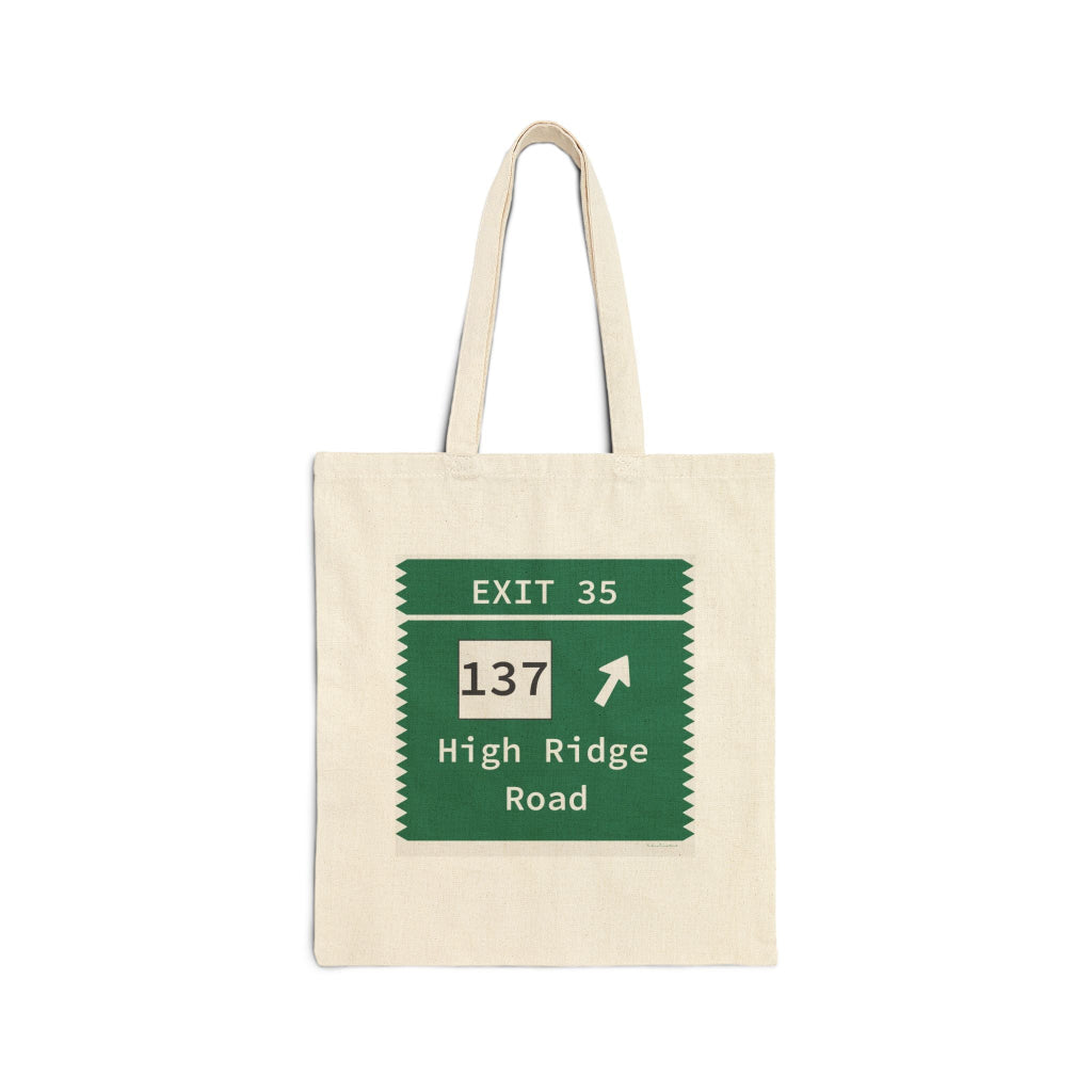 Merritt Parkway exit 35 tote bag - merritt parkway and stamford connecticut gifts and merch by Finding Connecticut 