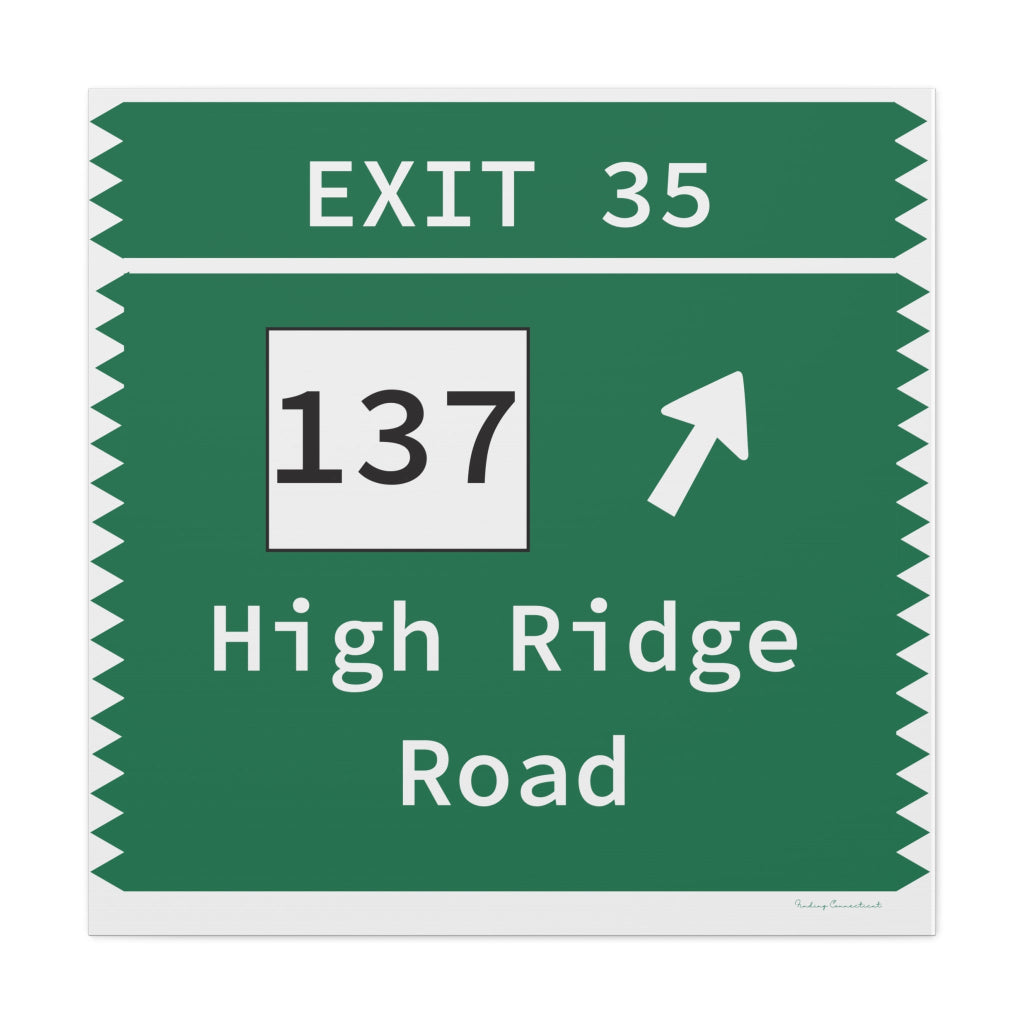 Merritt Parkway exit 35 wall art - merritt parkway and stamford connecticut gifts and merch by Finding Connecticut 