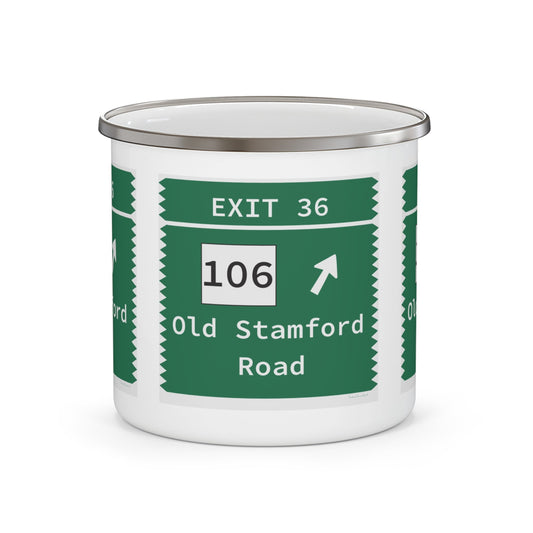 Merritt Parkway exit 36 camping mug - Merritt Parkway and New Canaan Connecticut gifts and merch by Finding Connecticut 