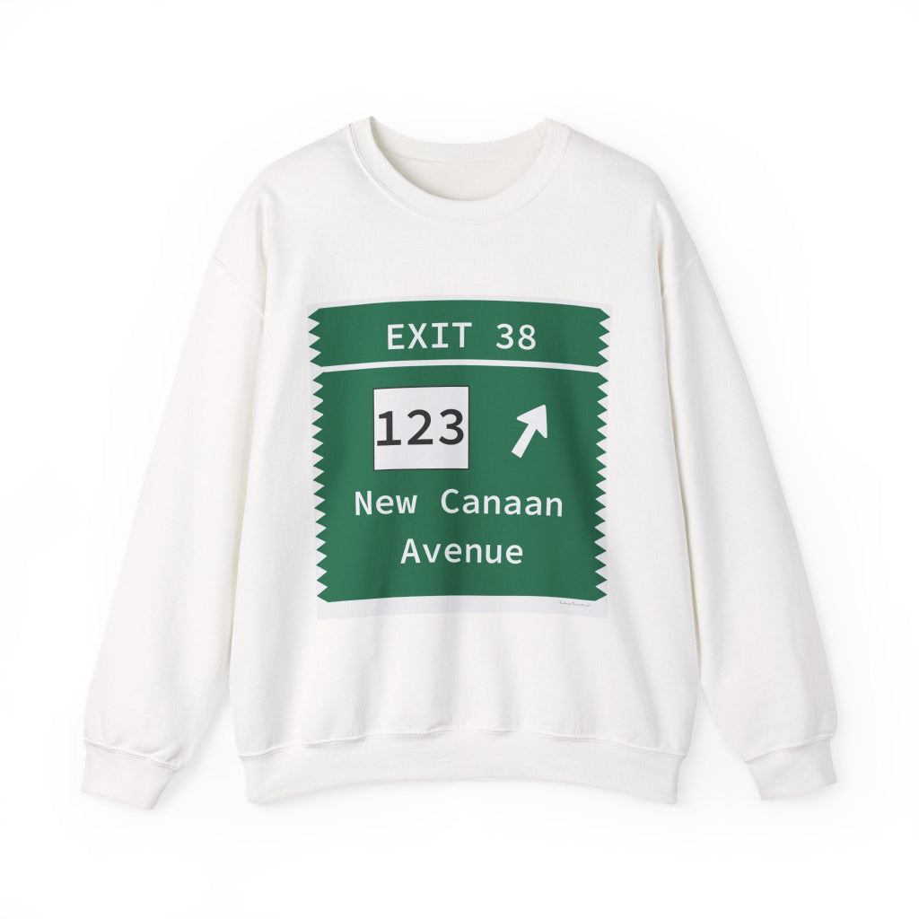 Merritt Parkway exit 38 sweatshirt - New Canaan Connecticut gifts and merch by Finding Connecticut 