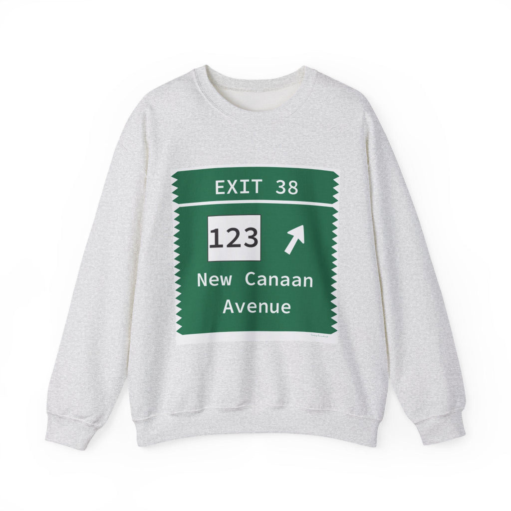 Merritt Parkway exit 38 sweatshirt - New Canaan Connecticut gifts and merch by Finding Connecticut 