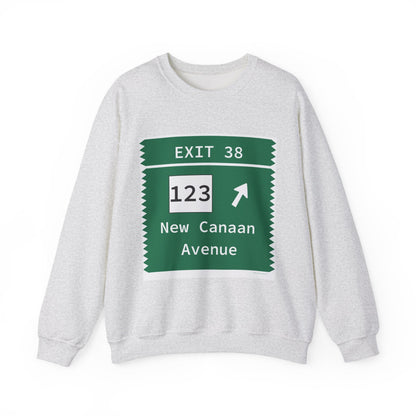 Merritt Parkway exit 38 sweatshirt - New Canaan Connecticut gifts and merch by Finding Connecticut 