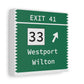 Merritt Parkway exit 41 wall art decor - merritt parkway and westport connecticut gifts and merch by Finding Connecticut 
