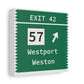 Merritt Parkway exit 42 wall art decor - merritt parkway and westport connecticut gifts and merch by Finding Connecticut 