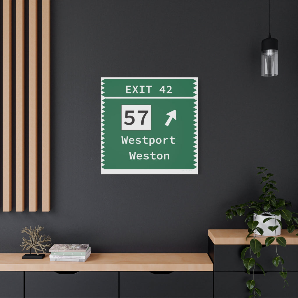Merritt Parkway exit 42 wall art decor - merritt parkway and westport connecticut gifts and merch by Finding Connecticut 
