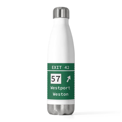 Merritt Parkway exit 42 water bottle - Merritt Parkway and Westport Connecticut gifts and merch by Finding Connecticut 