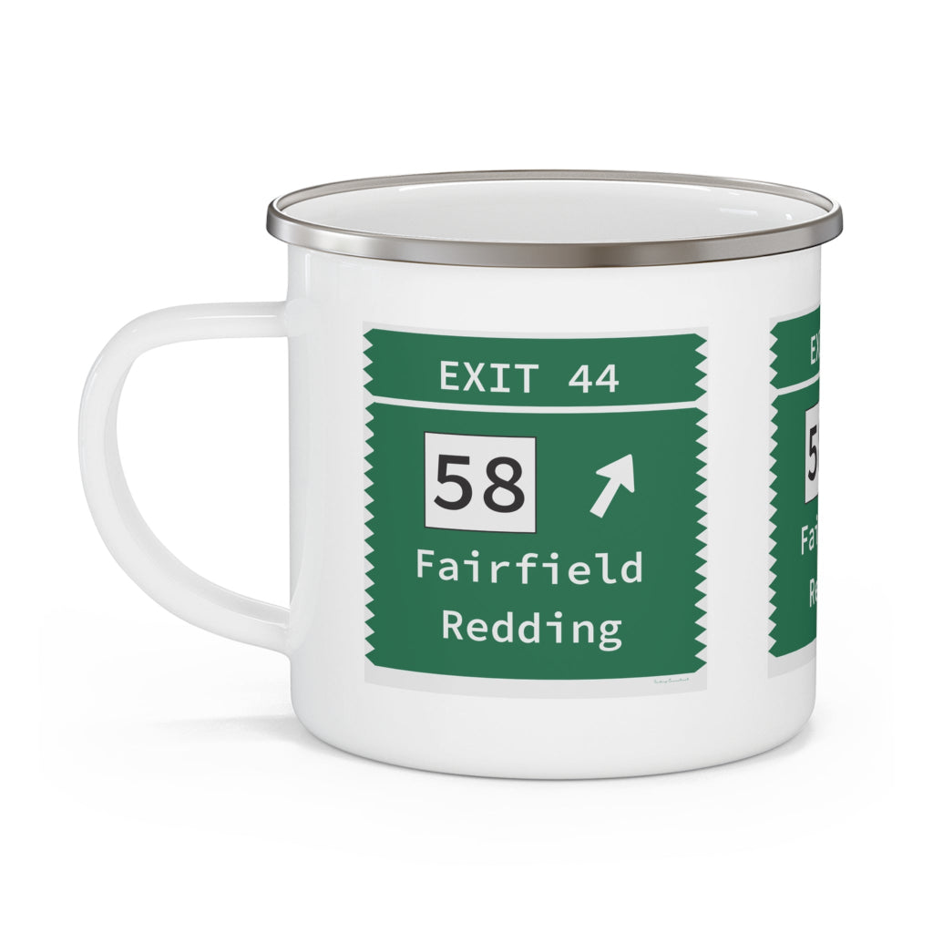 Merritt Parkway exit 44  camping mug- Merritt Parkway and Fairfield Connecticut gifts and merch by finding connecticut 