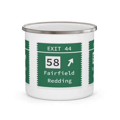 Merritt Parkway exit 44  camping mug- Merritt Parkway and Fairfield Connecticut gifts and merch by finding connecticut 