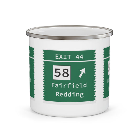 Merritt Parkway exit 44  camping mug- Merritt Parkway and Fairfield Connecticut gifts and merch by finding connecticut 