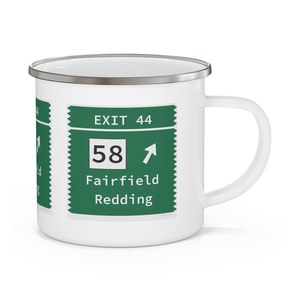 Merritt Parkway exit 44  camping mug- Merritt Parkway and Fairfield Connecticut gifts and merch by finding connecticut 