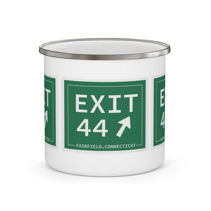 Merritt  Parkway exit 44 camping mug - Fairfield County gifts and merch by Finding Connecticut
