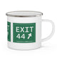 Merritt  Parkway exit 44 camping mug - Fairfield County gifts and merch by Finding Connecticut