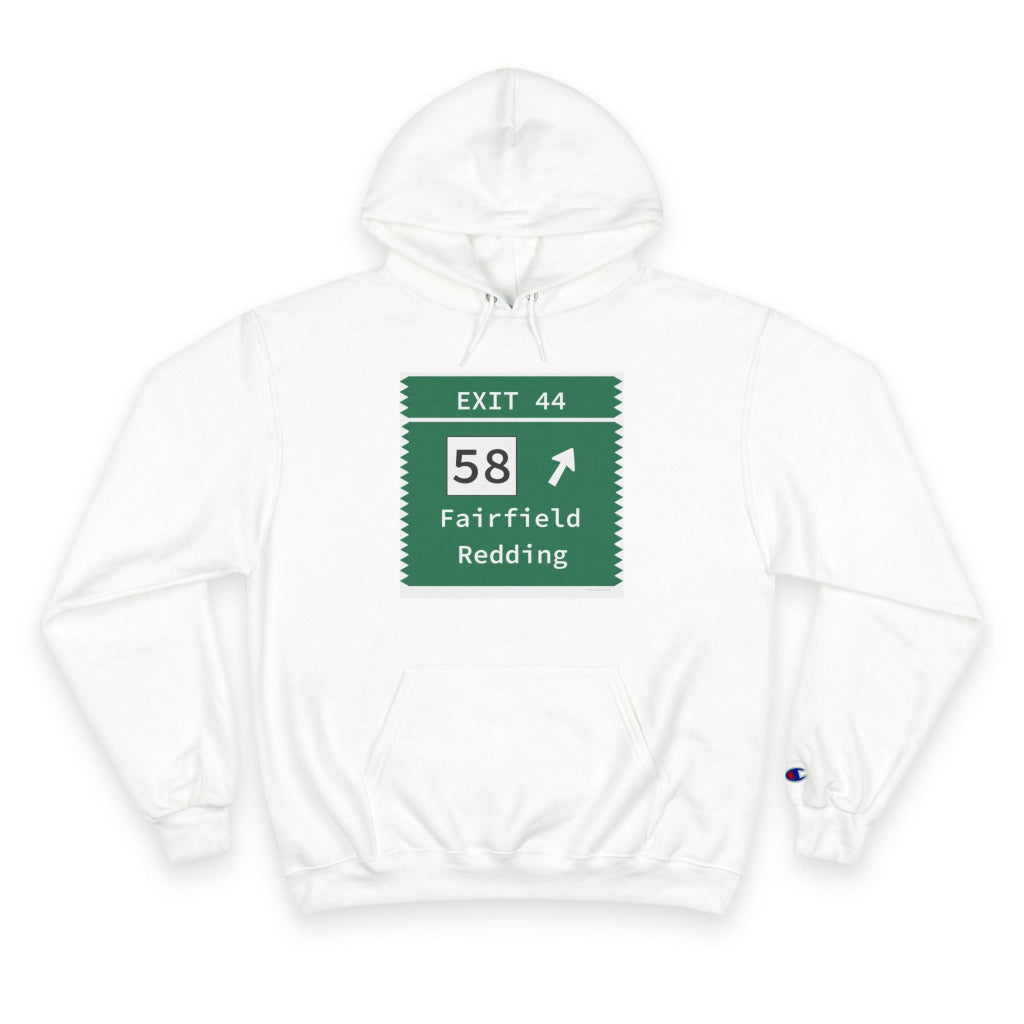 Merritt Parkway exit 44 champion hoodie sweatshirt - fairfield connecticut gifts and merch by Finding Connecticut