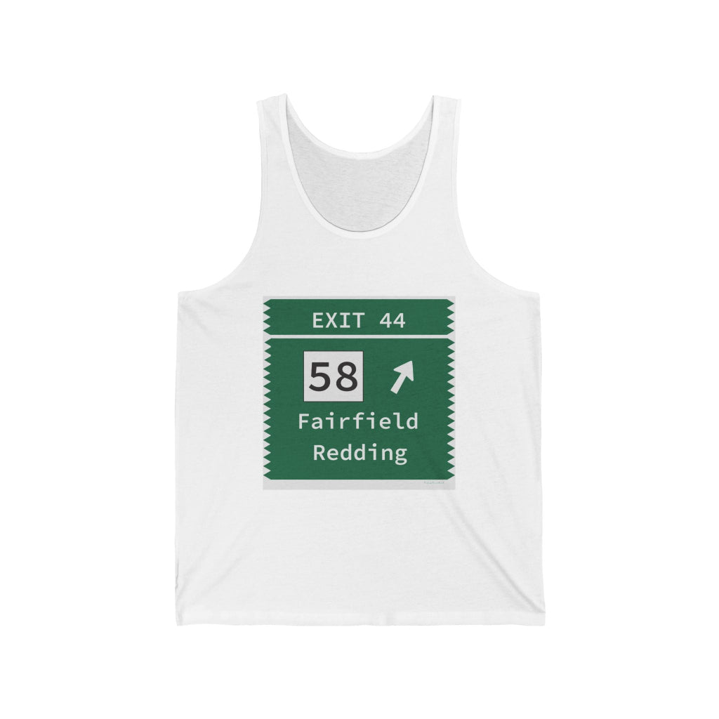 Merritt Parkway exit 44 unisex tank top - Fairfield Connecticut gifts and merch by Finding Connecticut 