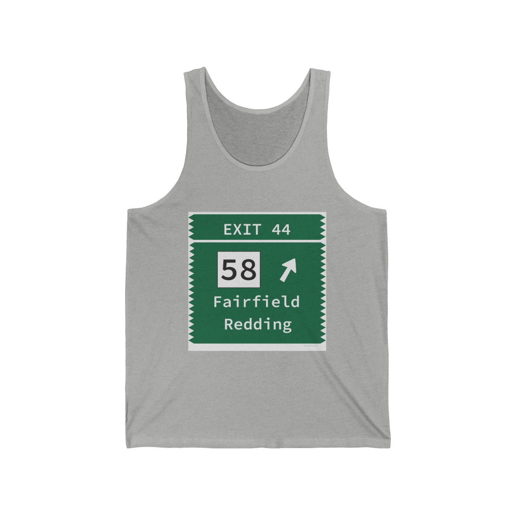 Merritt Parkway exit 44 unisex tank top - Fairfield Connecticut gifts and merch by Finding Connecticut 