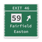 Merritt Parkway exit 46 Fairfield and Easton exit  - Merritt Parkway and fairfield connectict gifts and merch by Finding Connecticut 
