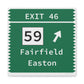 Merritt Parkway exit 46 Fairfield and Easton exit  - Merritt Parkway and fairfield connectict gifts and merch by Finding Connecticut 