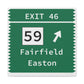 Merritt Parkway exit 46 Fairfield and Easton exit  - Merritt Parkway and fairfield connectict gifts and merch by Finding Connecticut 