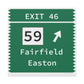 Merritt Parkway exit 46 Fairfield and Easton exit  - Merritt Parkway and fairfield connectict gifts and merch by Finding Connecticut 