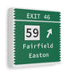 Merritt Parkway exit 46 Fairfield and Easton exit  - Merritt Parkway and fairfield connectict gifts and merch by Finding Connecticut 