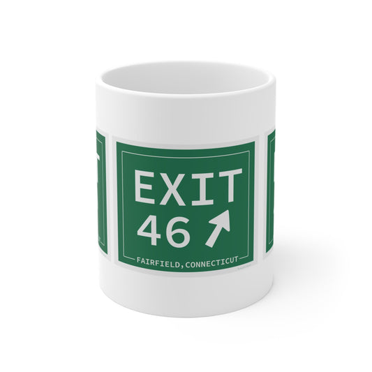 Merritt Parkway Exit 46 mug - Fairfield Connecticut gifts and merch by Finding Connecticut 