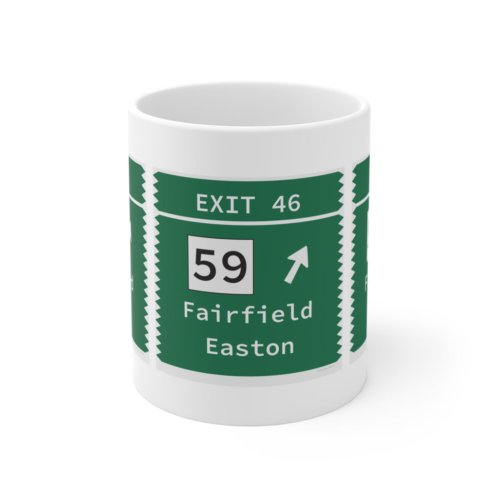 Merritt Parkway exit 46 mug - fairfield connecticut gifts and merch by finding connecticut