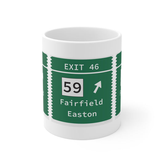 Merritt Parkway exit 46 mug - fairfield connecticut gifts and merch by finding connecticut