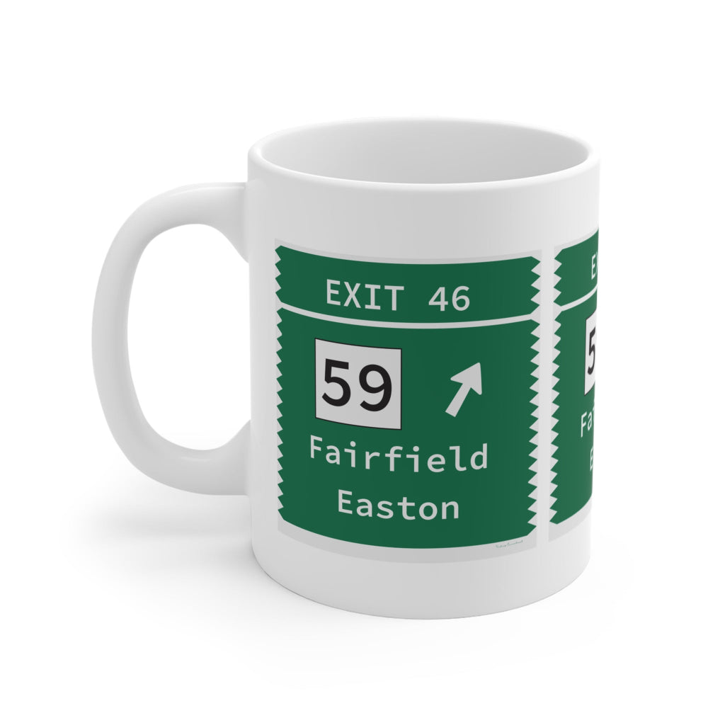 Merritt Parkway exit 46 mug - fairfield connecticut gifts and merch by finding connecticut