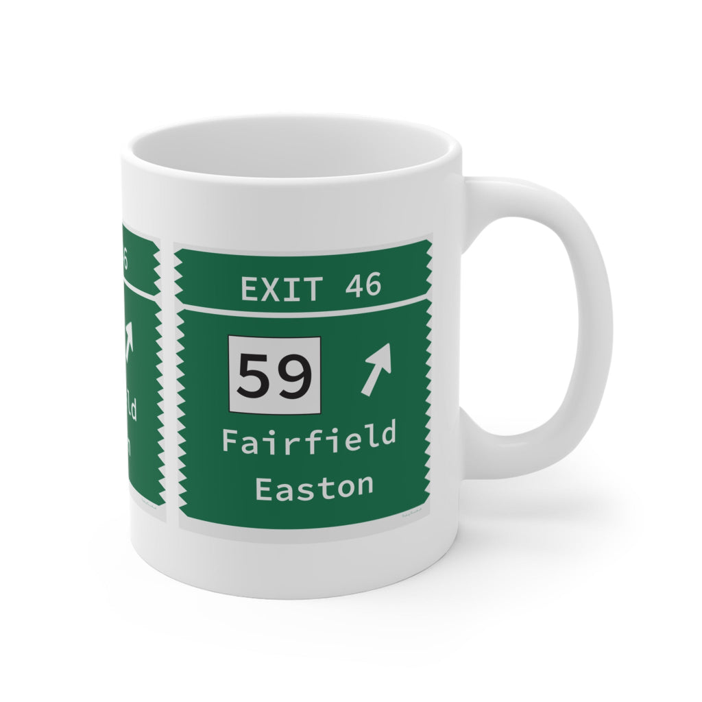 Merritt Parkway exit 46 mug - fairfield connecticut gifts and merch by finding connecticut