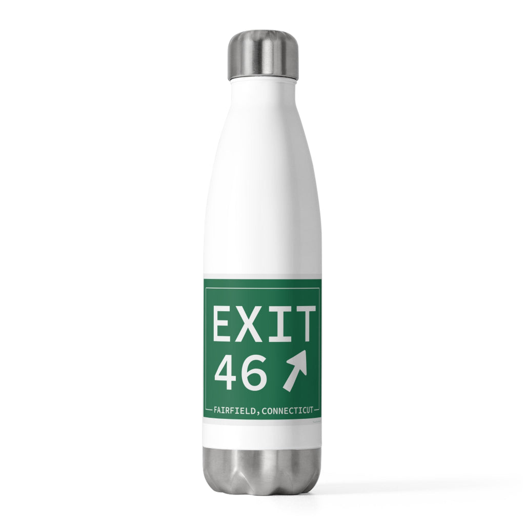 Merritt Parkway exit 46 water bottle - Fairfield Connecticut gifts and merch by Finding Connecticut 