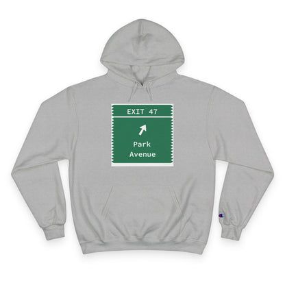 Merritt Parkway exit 47 champion hoodie sweatshirt - Trumbull connecticut gifts and merch by Finding Connecticut 