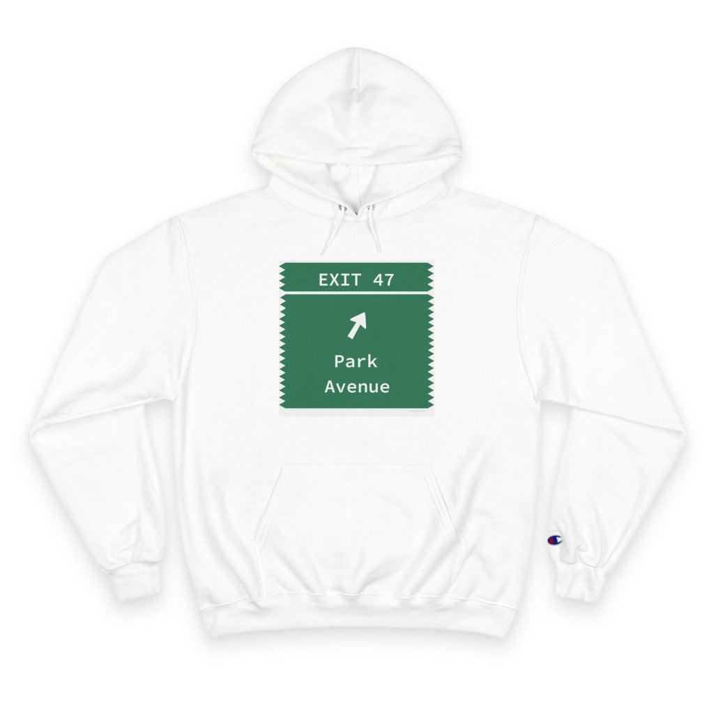 Merritt Parkway exit 47 champion hoodie sweatshirt - Trumbull connecticut gifts and merch by Finding Connecticut 