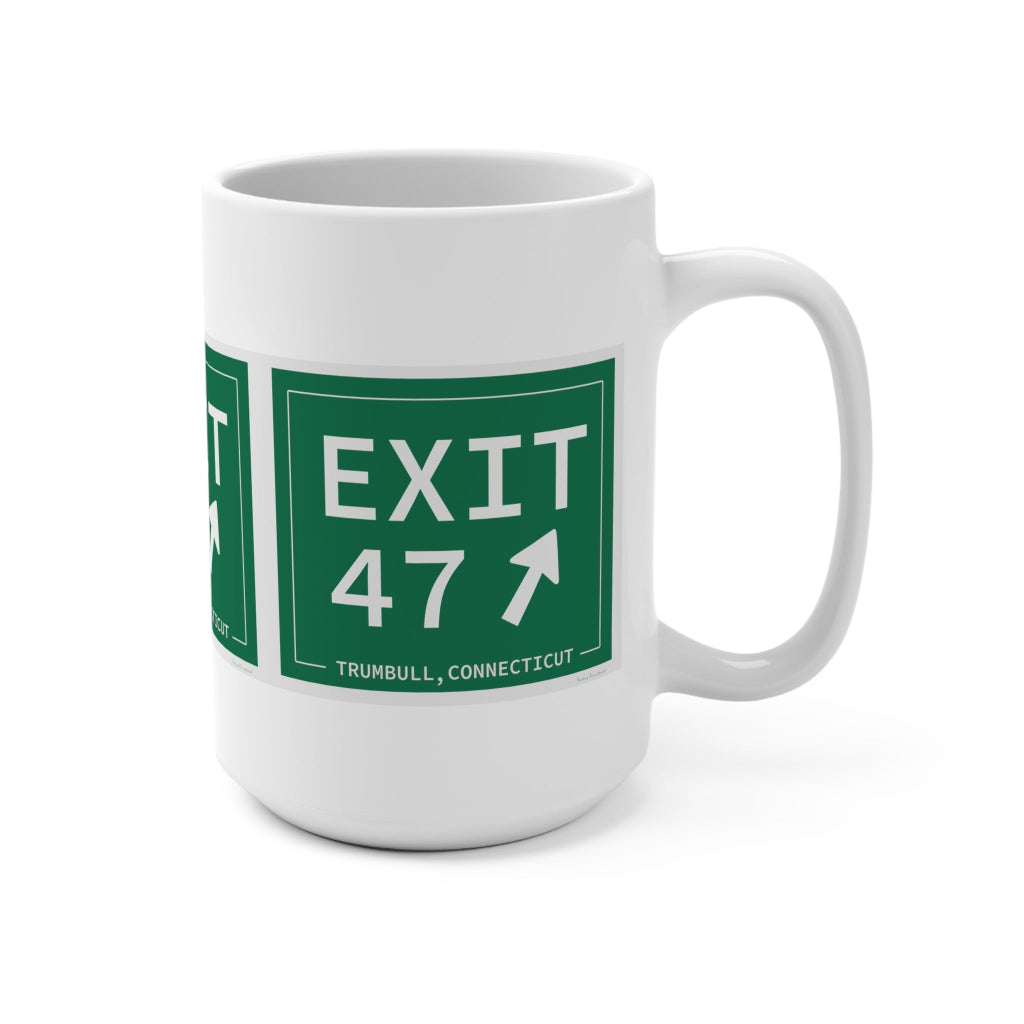 Merritt Parkway exit 47 mug - merritt parkway and trumbull connecticut gifts and merch by Finding Connecticut 