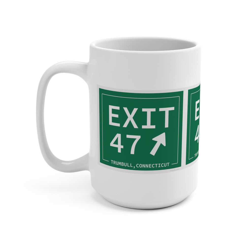 Merritt Parkway exit 47 mug - merritt parkway and trumbull connecticut gifts and merch by Finding Connecticut 