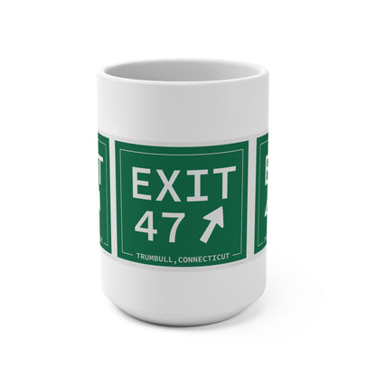Merritt Parkway exit 47 mug - merritt parkway and trumbull connecticut gifts and merch by Finding Connecticut 