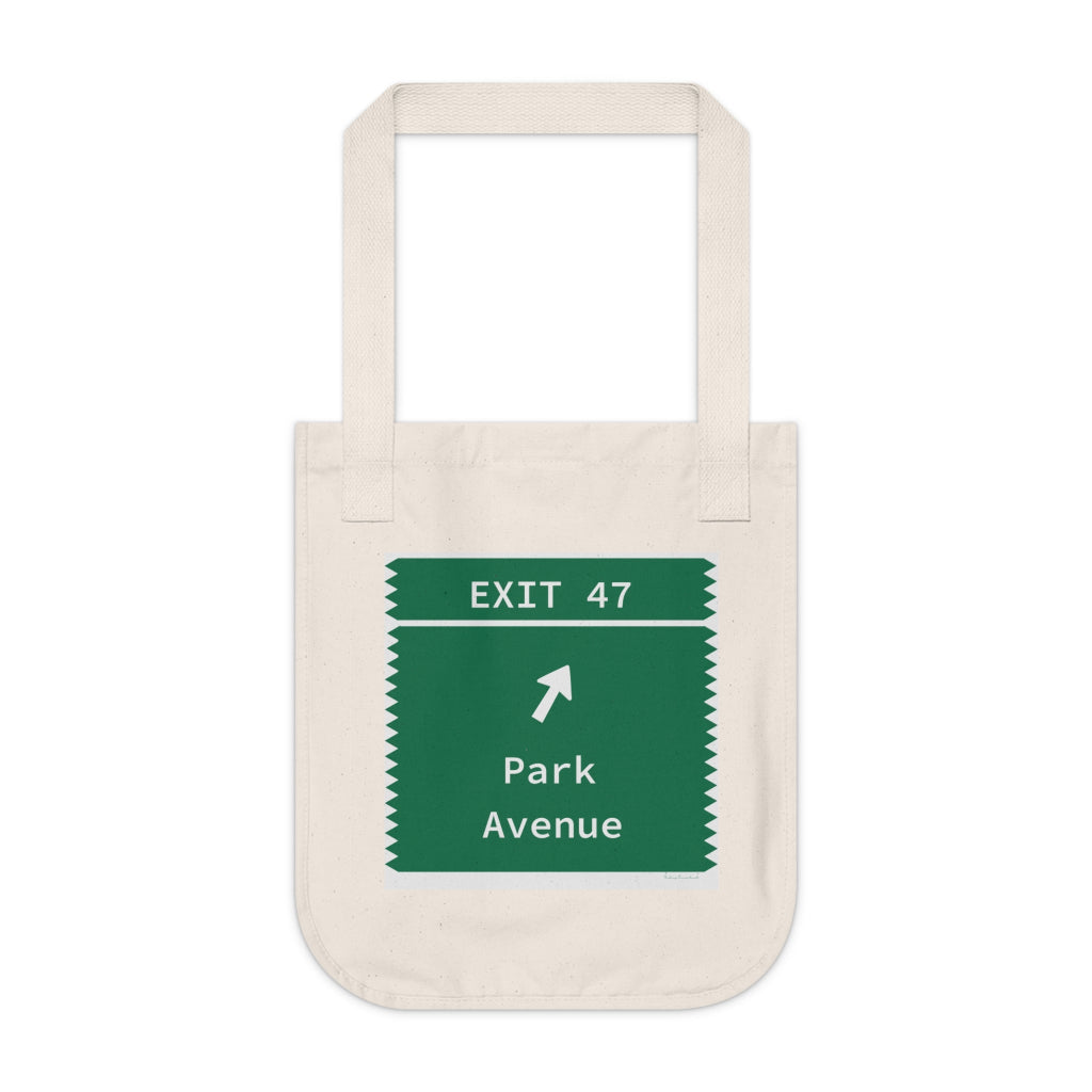 Merritt Parkway exit 47 tote bag - trumbull connecticut gifts and merch by Finding Connecticut