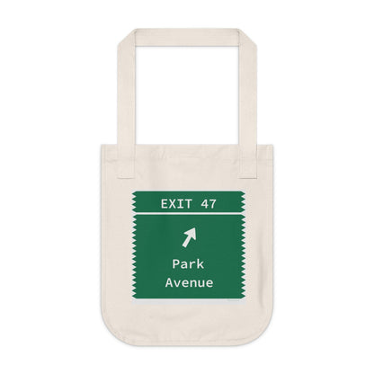 Merritt Parkway exit 47 tote bag - trumbull connecticut gifts and merch by Finding Connecticut