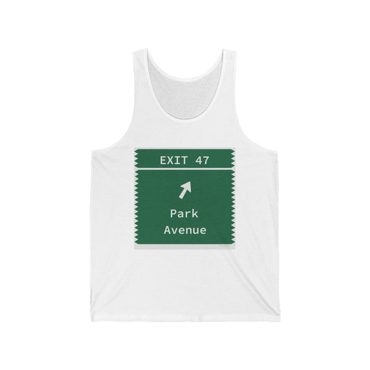 Merritt Parkway exit 47 unisex tank top - trumbull connecticut gifts and merch by Finding Connecticut 