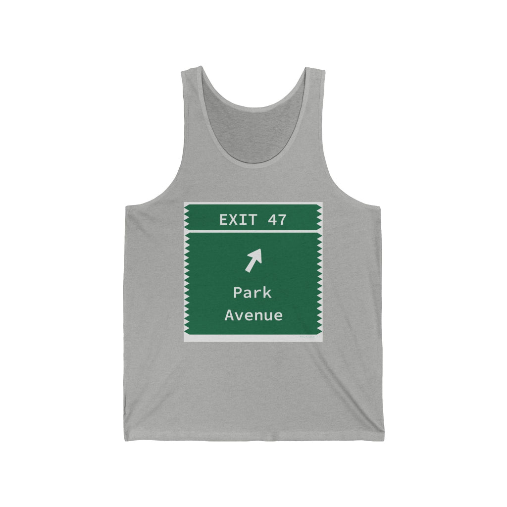 Merritt Parkway exit 47 unisex tank top - trumbull connecticut gifts and merch by Finding Connecticut 