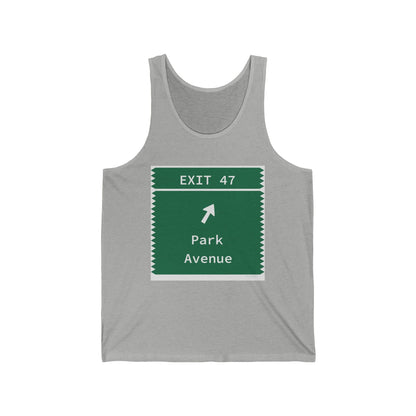 Merritt Parkway exit 47 unisex tank top - trumbull connecticut gifts and merch by Finding Connecticut 