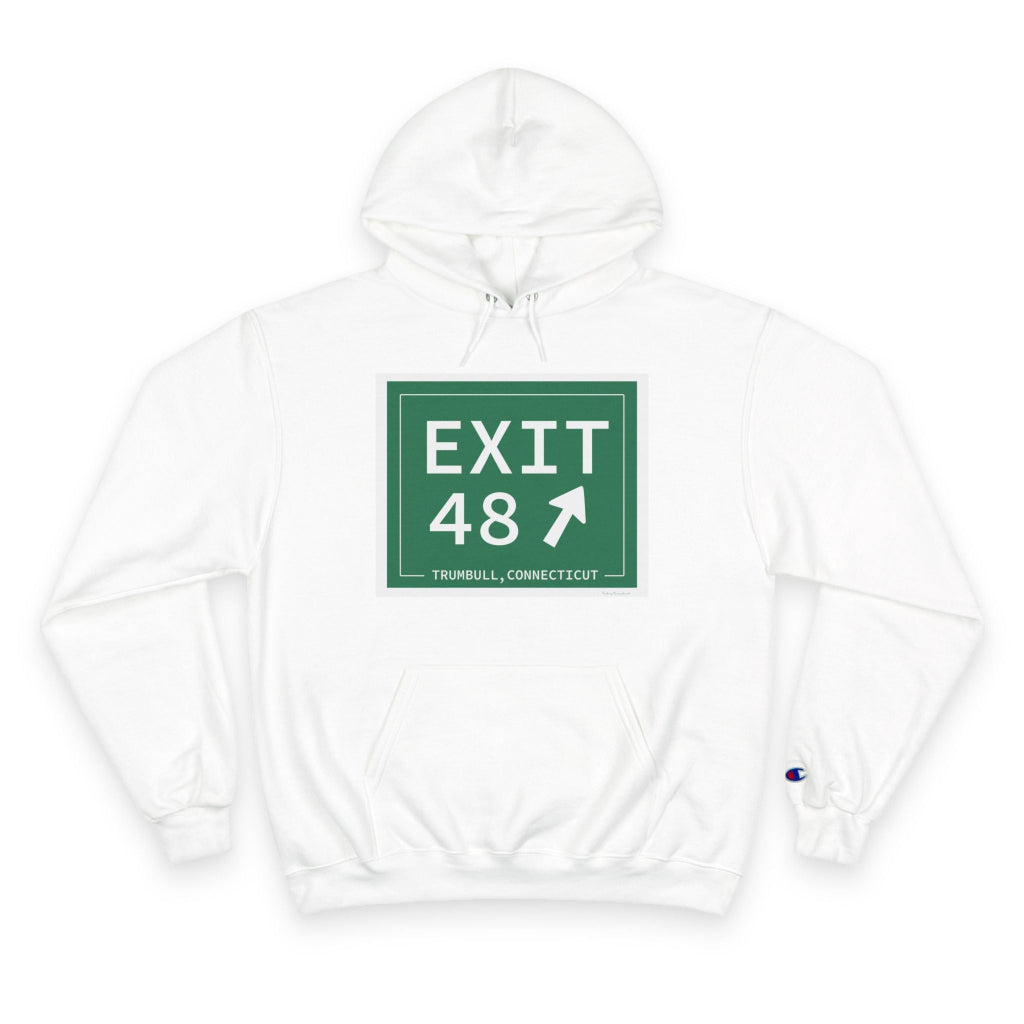 Merritt Parkway exit 48 champion hoodie sweatshirts - merritt parkway and trumbull connecticut gifts and merch by Finding Connecticut 