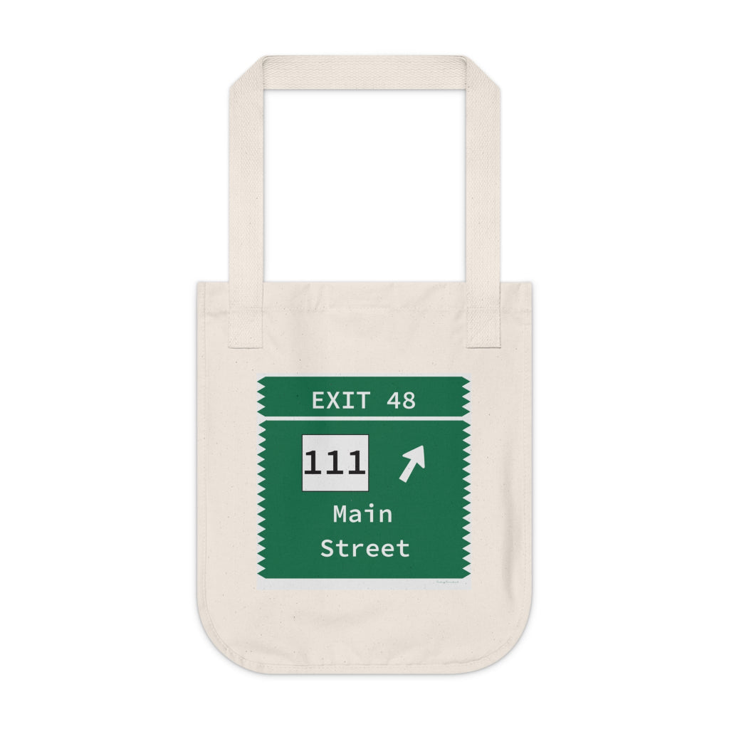 Merritt Parkway exit 48 tote bag - trumbull connecticut gifts and merch by finding connecticut 