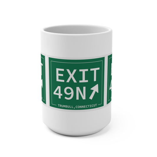 Merritt Parkway exit 49N mug - Merritt parkway and trumbull connecticut gifts and merch by Finding Connecticut 